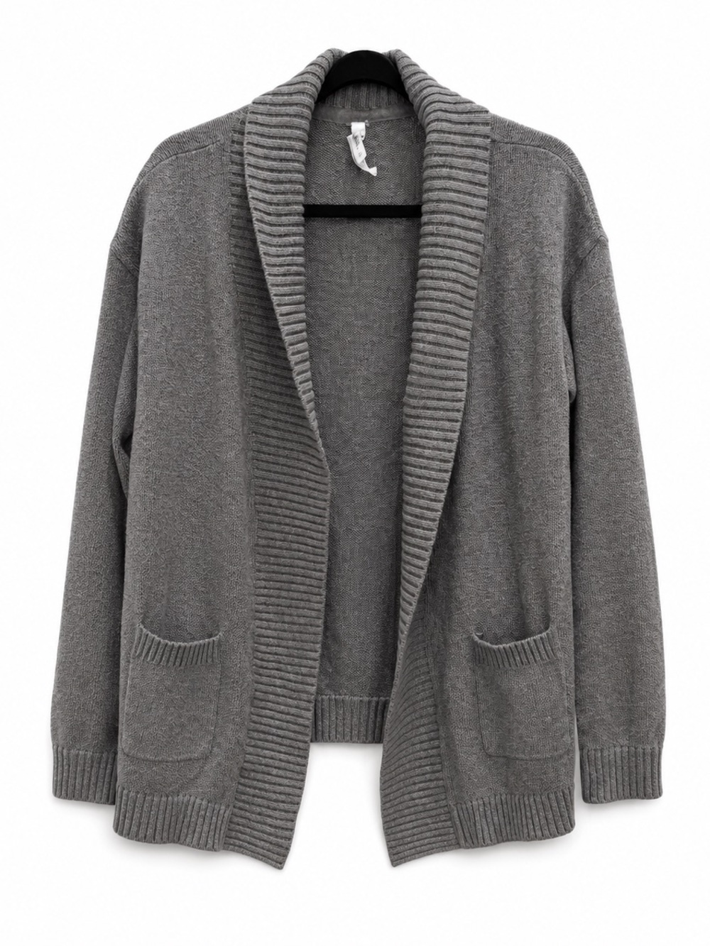 Aeropostale Gray Shawl Collar Open-Front Cardigan - Size Large